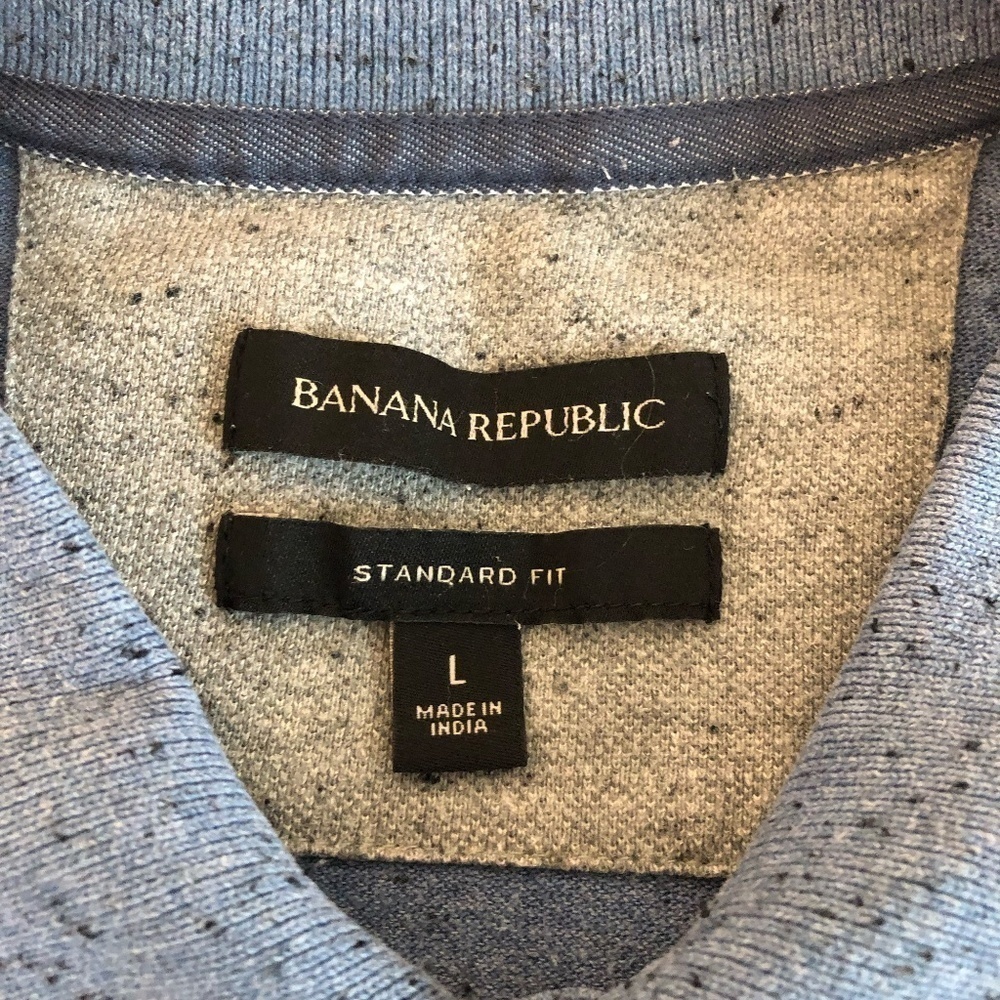 Banana Republic Polo Shirt Men's Size Large Blue Standard Fit Elephant Logo - Picture 4 of 8